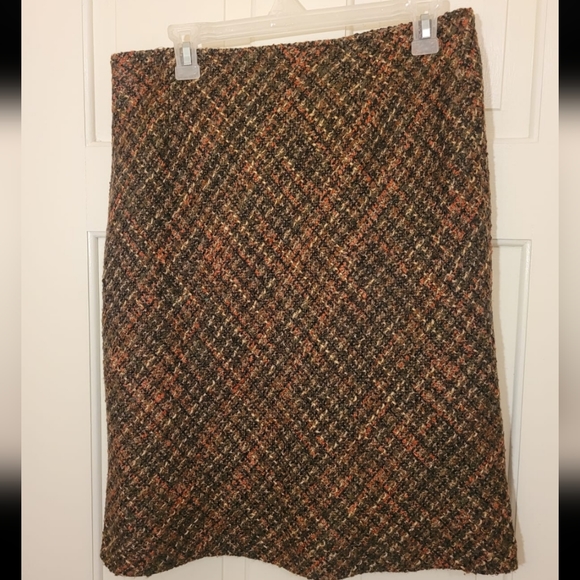 Cato Brown Acrylic Wool Polyester Skirt. Size 12. Office Work Business Fall GUC - Picture 2 of 7